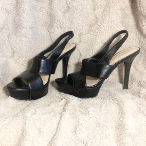 Sexy Nine West Women's Fairgame Open-Toe Platform Pump w/Snakeskin Print Accent